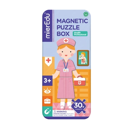 Magnetic puzzle in metal box, matching and matching game - Doctor