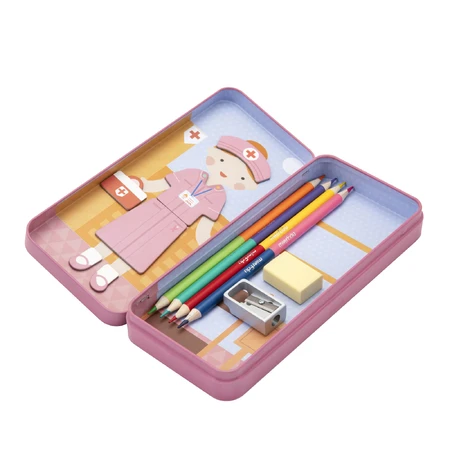Magnetic puzzle in metal box, matching and matching game - Doctor