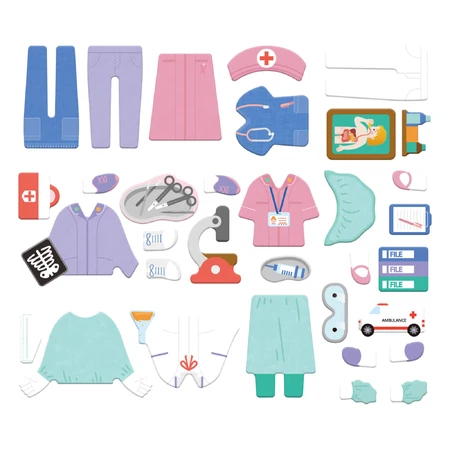 Magnetic puzzle in metal box, matching and matching game - Doctor