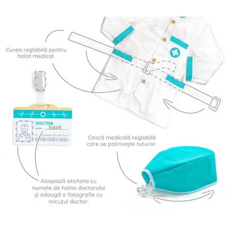 Role-play Doctor's complete set, turquoise, UMU Toys