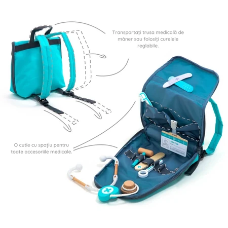 Role-play Doctor's complete set, turquoise, UMU Toys