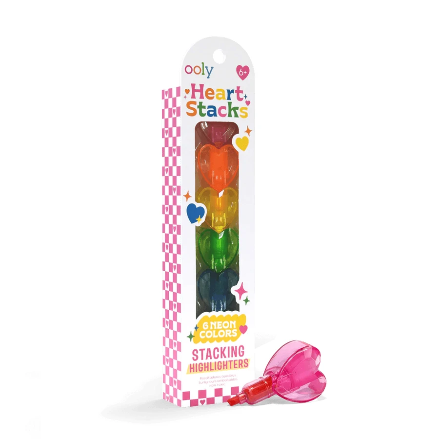 Austauschbare Marker mit Herz - Set mit 6 Neonfarben - Herz