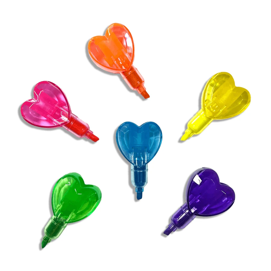 Austauschbare Marker mit Herz - Set mit 6 Neonfarben - Herz