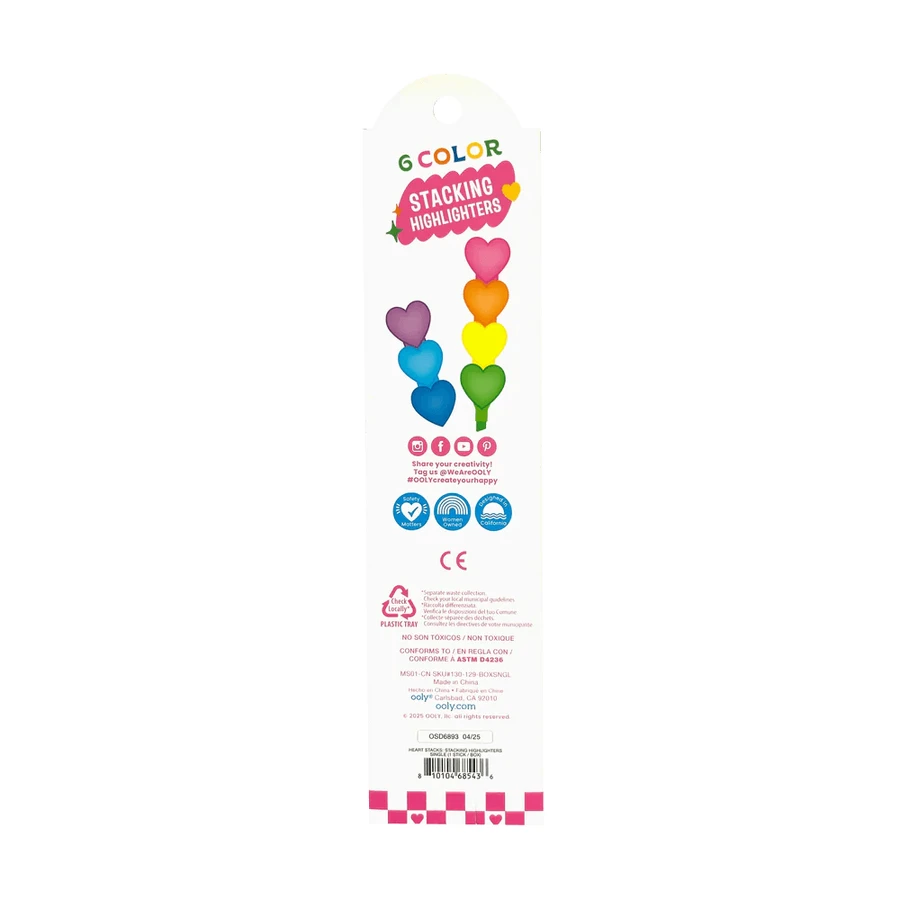 Austauschbare Marker mit Herz - Set mit 6 Neonfarben - Herz