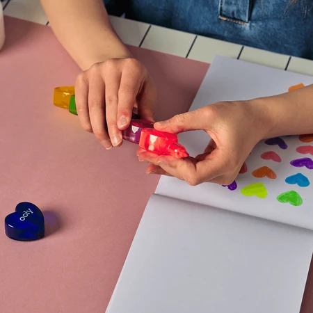 Austauschbare Marker mit Herz - Set mit 6 Neonfarben - Herz