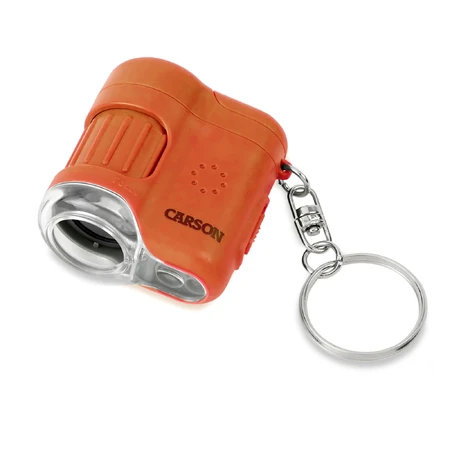 Microscopio portátil con llavero, 20 aumentos, MicroMini, Naranja