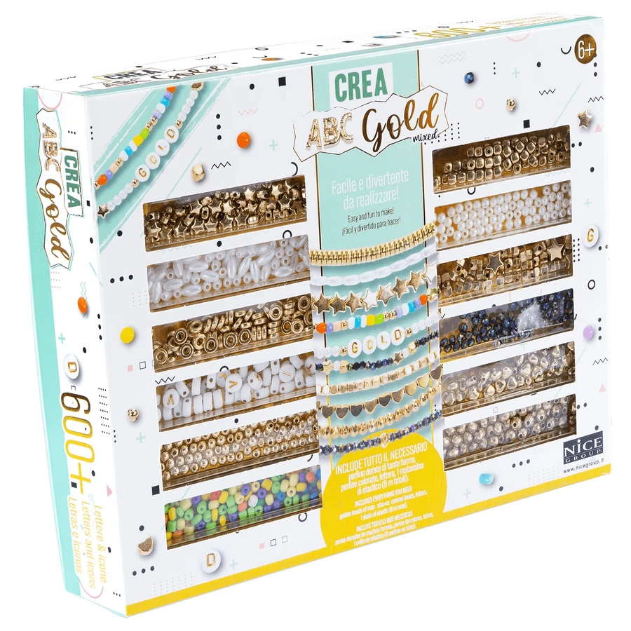 DIY creatieve kit - kettingen en armbanden met gouden mix kralen, ABC Beads