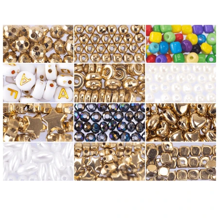 DIY creatieve kit - kettingen en armbanden met gouden mix kralen, ABC Beads