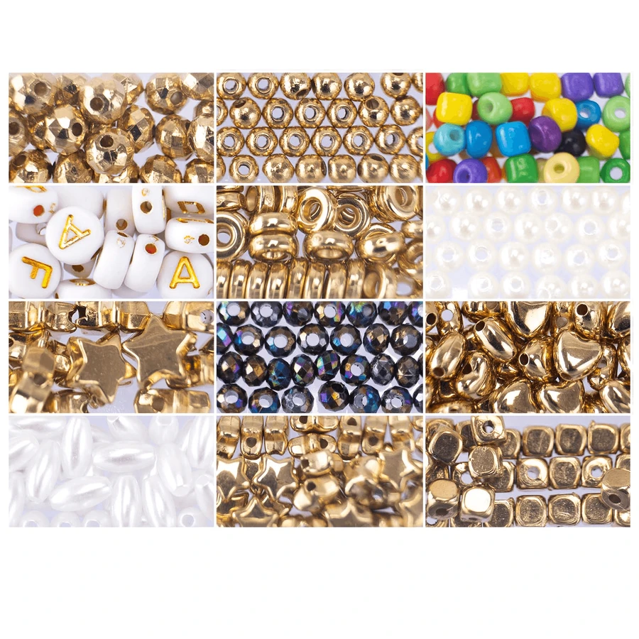 DIY creatieve kit - kettingen en armbanden met gouden mix kralen, ABC Beads