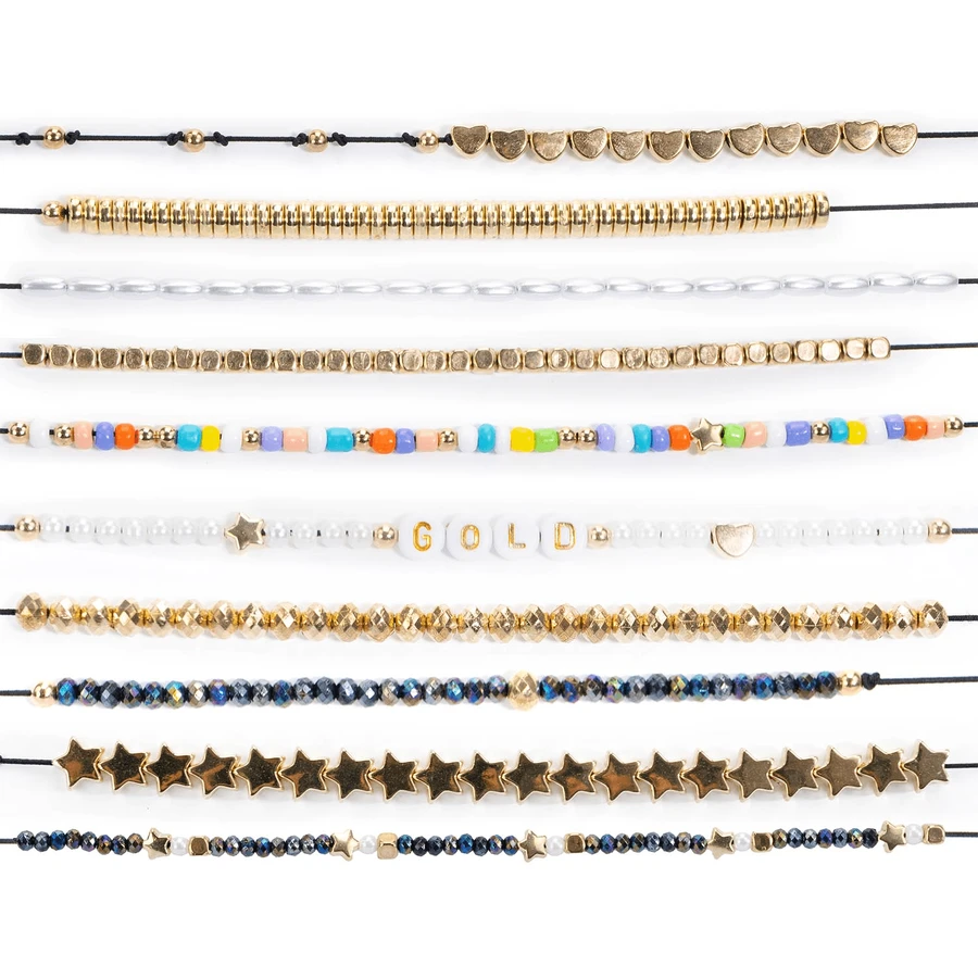 DIY creatieve kit - kettingen en armbanden met gouden mix kralen, ABC Beads