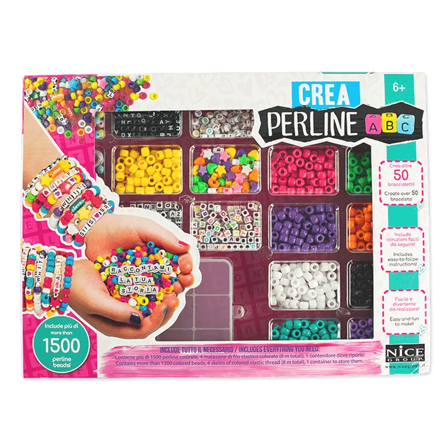 Kreatives DIY-Set - Halsketten und Perlenarmbänder, 1500 Teile, ABC Beads