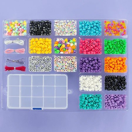 Kreatives DIY-Set - Halsketten und Perlenarmbänder, 1500 Teile, ABC Beads