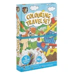 Creative pocket set, 2 coloring books and crayons, farm animals, Grafix