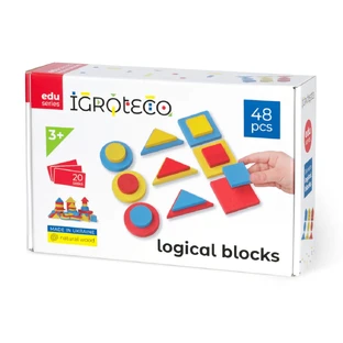 Wooden logic blocks, 48 pieces