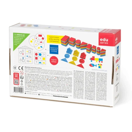 Wooden logic blocks, 48 pieces