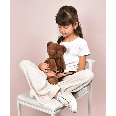Teddy Bear - adorable crossbody bag, 30 cm, Dark Brown