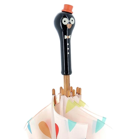 Children's umbrella with wooden handle - Penguin René - Vilac