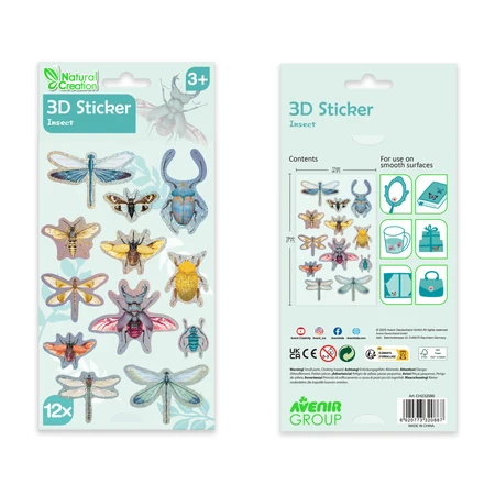 3D Stickers - Insecten, collectie Natuurlijke Creaties
