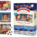 Fröhlicher Weihnachts-Adventskalender, 24 Puzzles, 50 Teile
