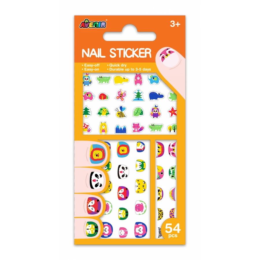 Phosphorescent nail stickers - Wild animals