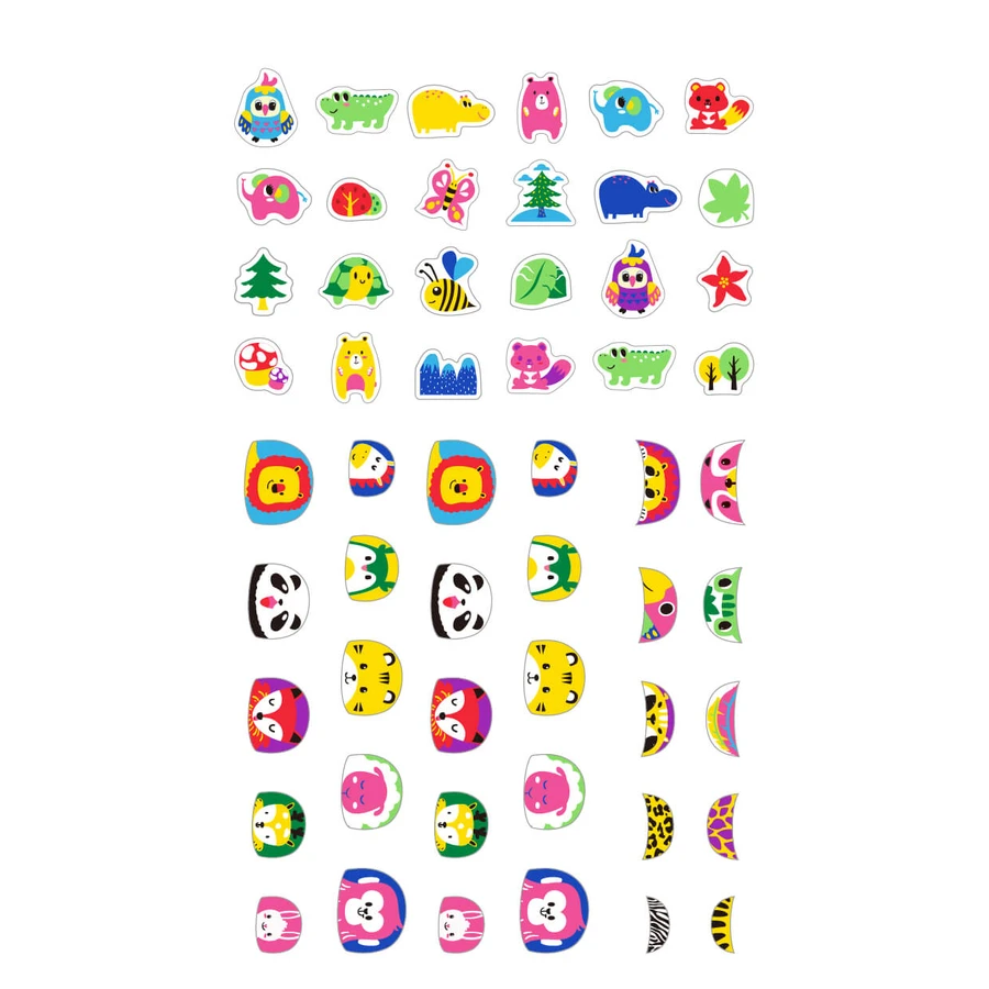Phosphorescent nail stickers - Wild animals