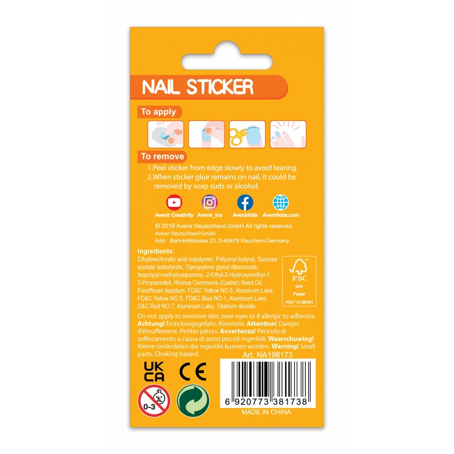 Phosphorescent nail stickers - Wild animals