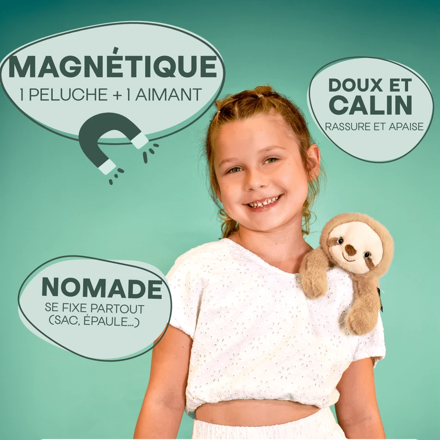 Peluche para relajarse y aliviar el estrés - Lenes - magnético, 30 cm, beige