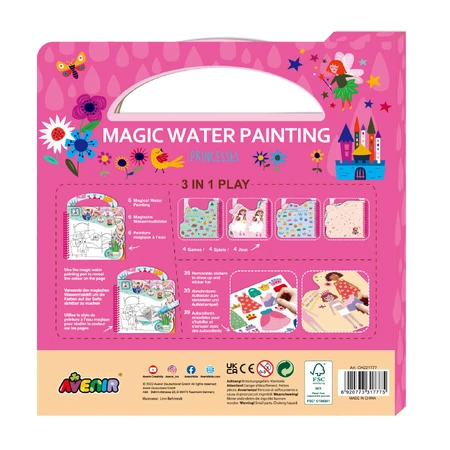 Draagbaar aquarel schilderboek, stickers en spelletjes - Printese