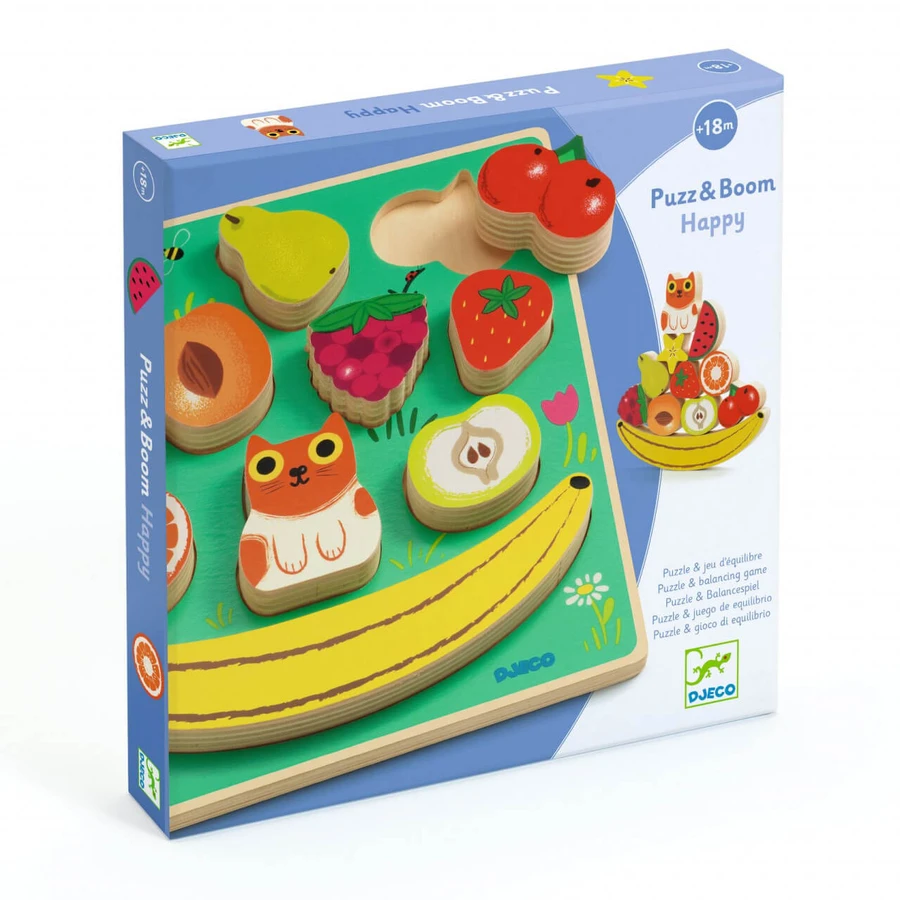 Puzzle de frutas y juego de equilibrio, Djeco