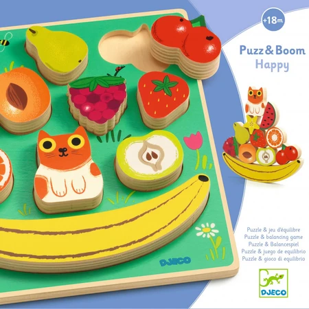Puzzle de frutas y juego de equilibrio, Djeco