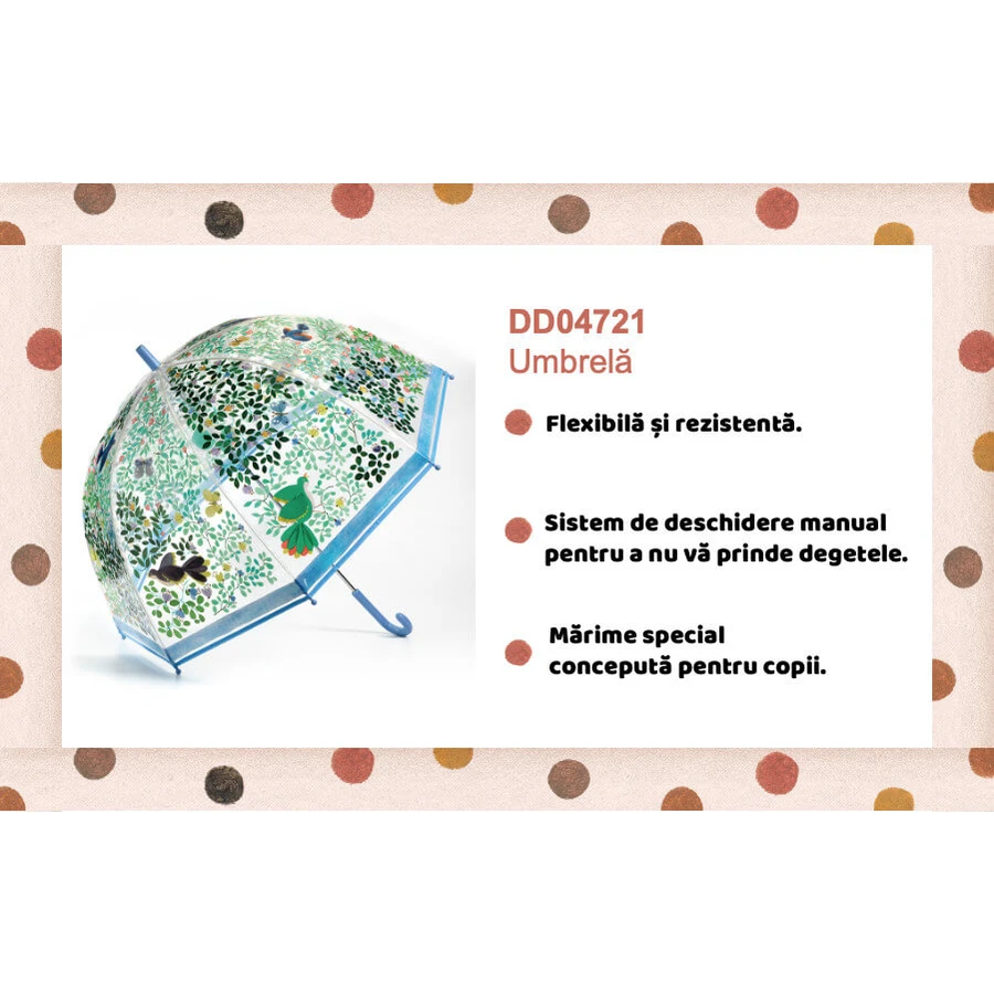 Parapluie Djeco pour adultes, fleurs et oiseaux