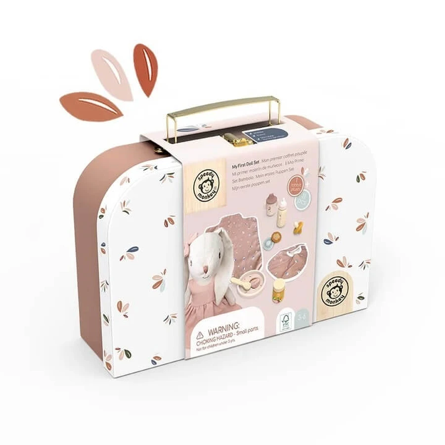 Set de conejito con accesorios en maleta, Speedy Monkey