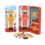 Puzzle magnético en caja metálica, juego de parejas y correspondencias - Bombero