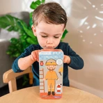 Puzzle magnético en caja metálica, juego de parejas y correspondencias - Bombero