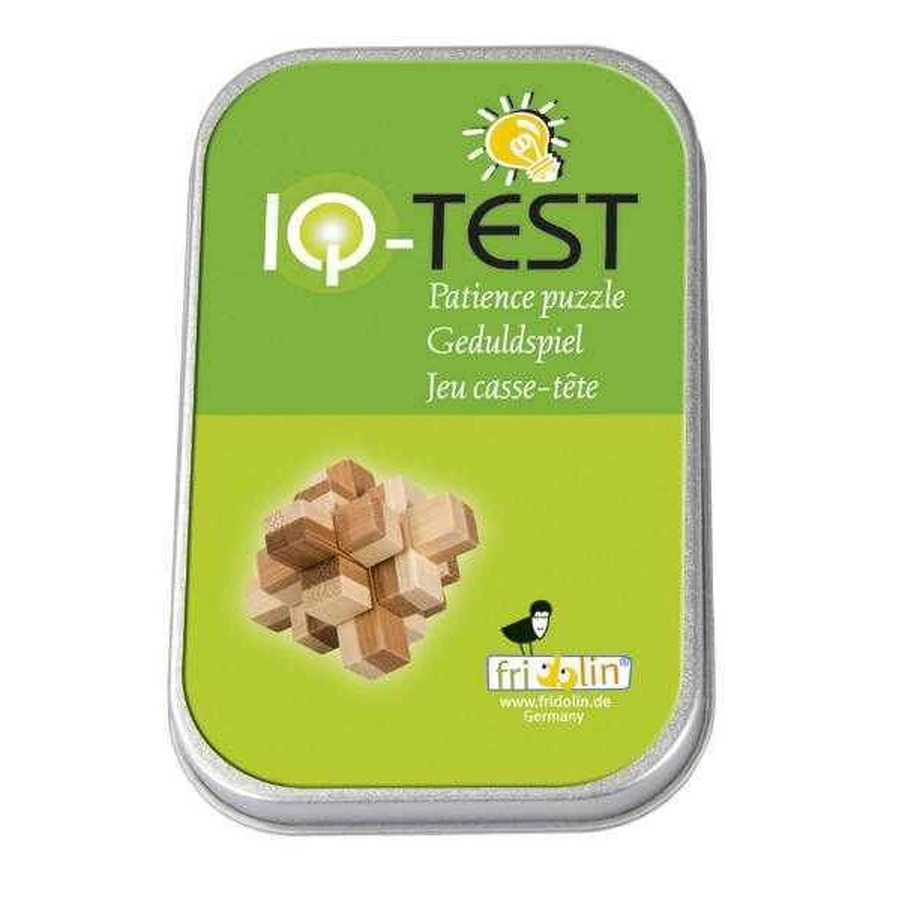 Juego de lógica IQ bambú de madera en caja metálica-9