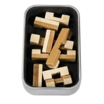 Juego de lógica IQ bambú de madera en caja metálica-9