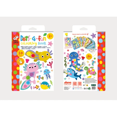 Coloring card Dots4Fun - Axolotl