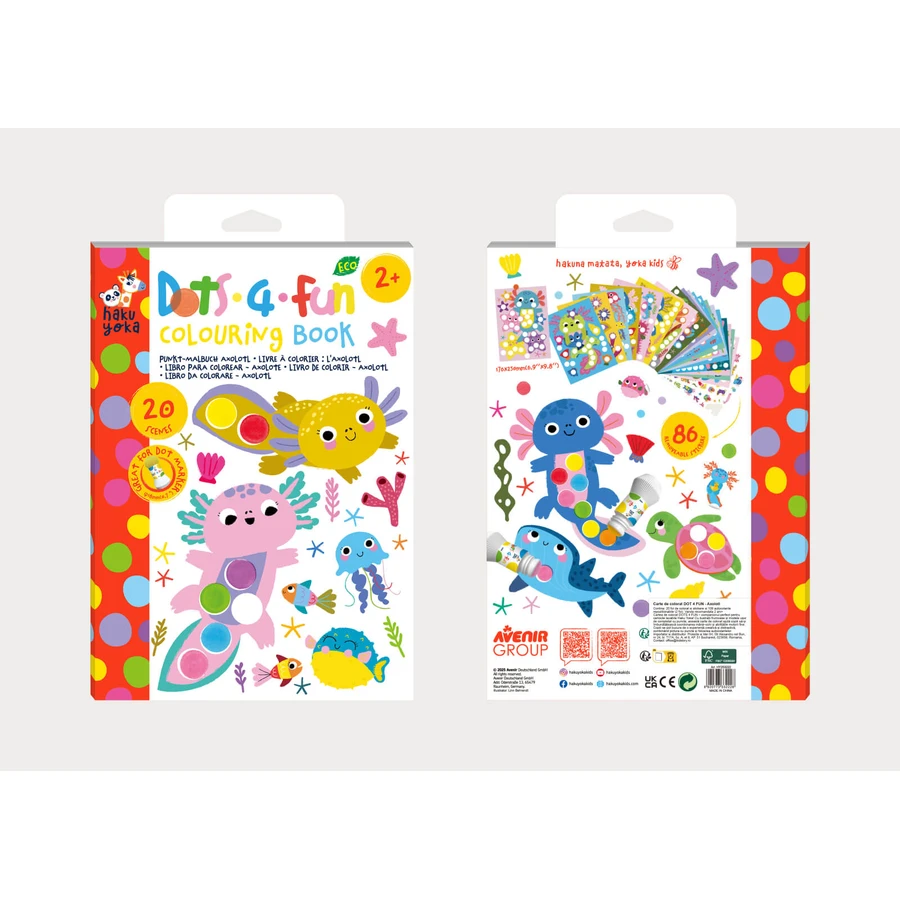 Coloring card Dots4Fun - Axolotl