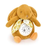Music candle with projection, fluffy bunny, 19 cm, beige