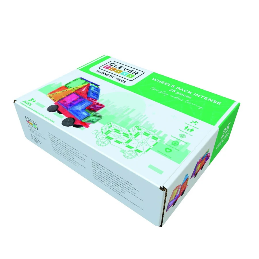 Magnetisch bouwspel met wielenset 25 stukjes, Cleverclixx