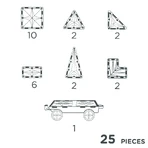 Magnetisch bouwspel met wielenset 25 stukjes, Cleverclixx