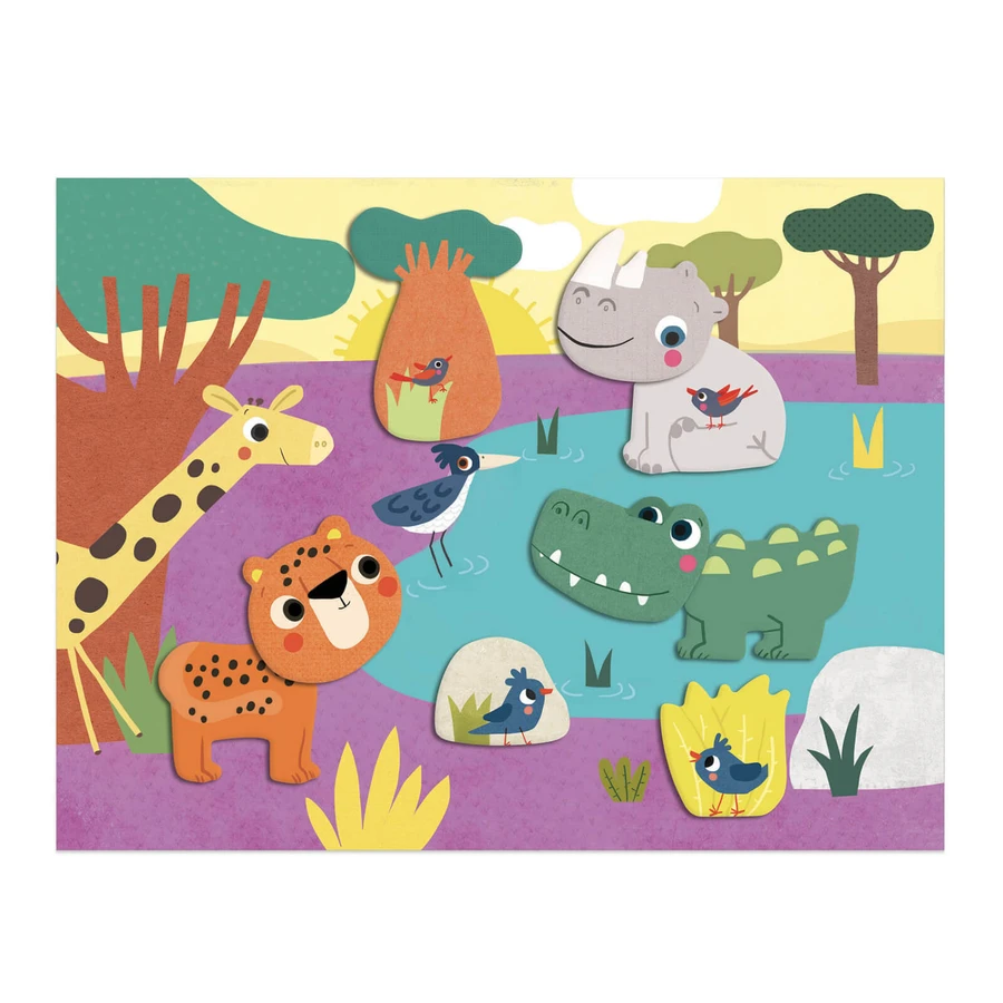 Djeco collages - first animal wallpapers