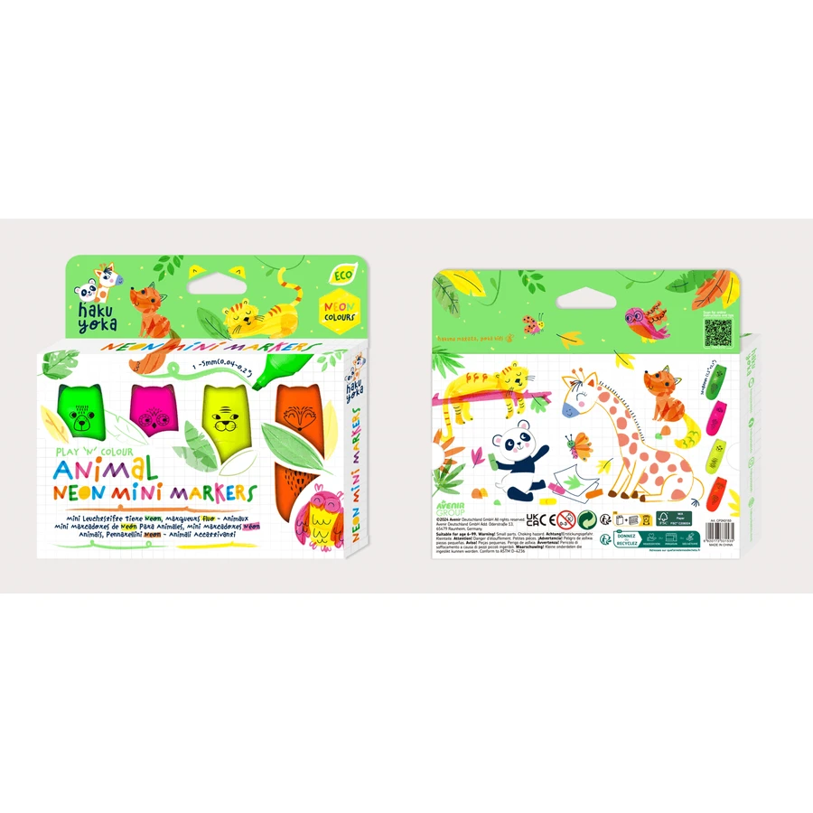 Set de 4 mini rotuladores de neón - Animal