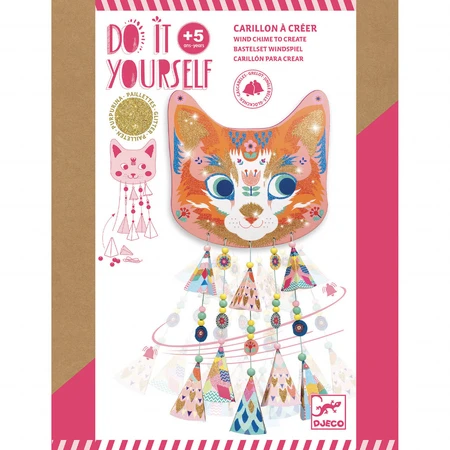 DIY Set Djeco, Mobile with bells and glitter - Kitten
