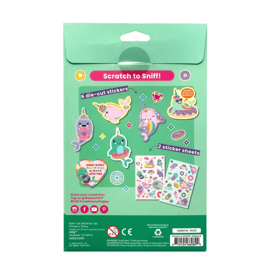 Scented stickers - Stickiville Nom Nom Nom Narwhals