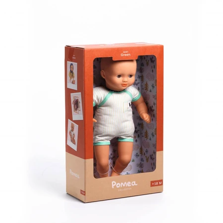 Bébé avec une grenouillère verte, Djeco