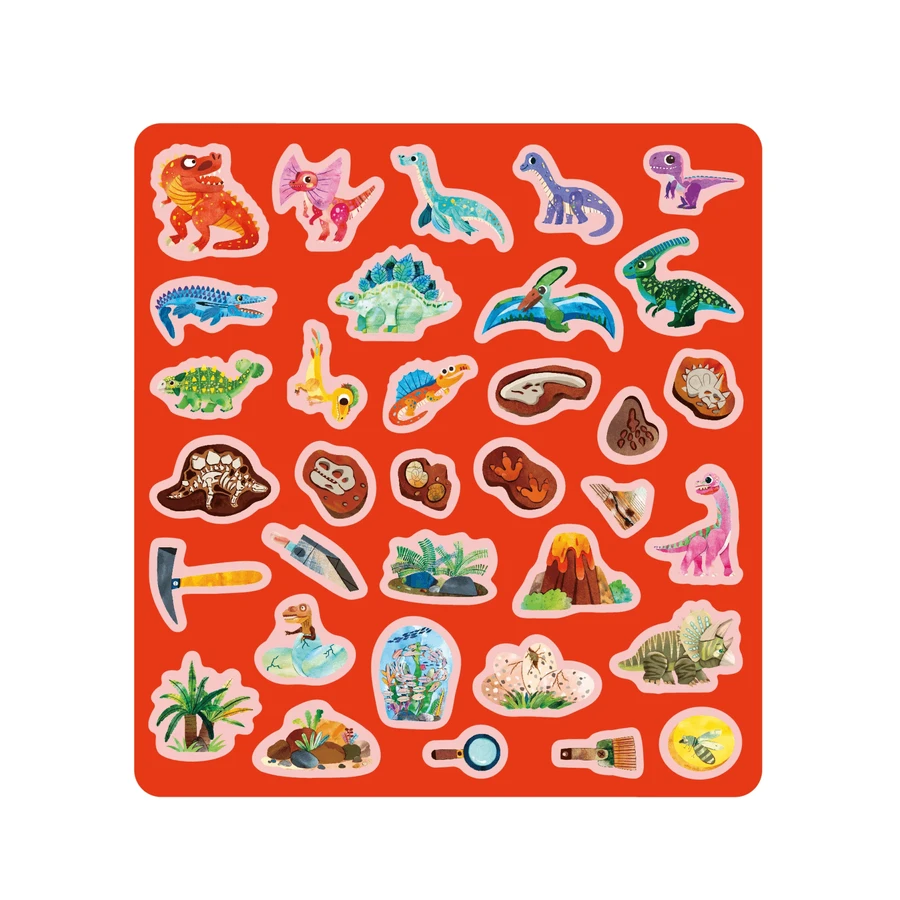 Creatieve set met herbruikbare zachte stickers - Dinosaurus Land