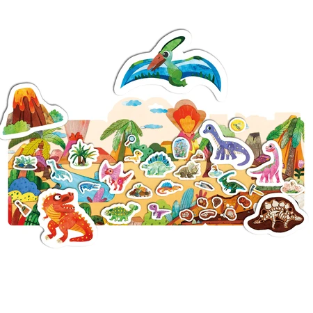 Creatieve set met herbruikbare zachte stickers - Dinosaurus Land