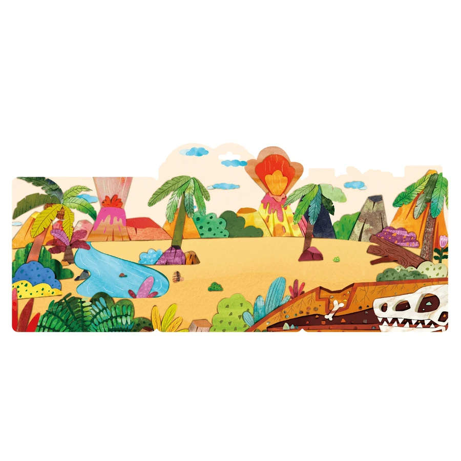 Creatieve set met herbruikbare zachte stickers - Dinosaurus Land