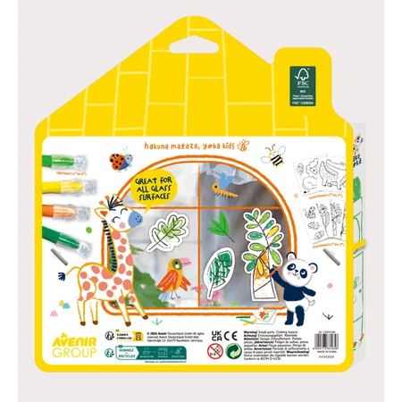 Kit de decoración DIY para ventanas - Animales de la selva